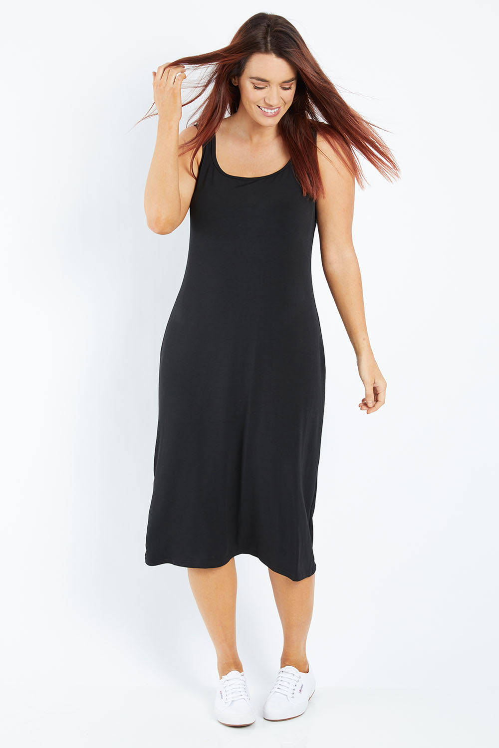 Belle Basic Slip Dress - Black