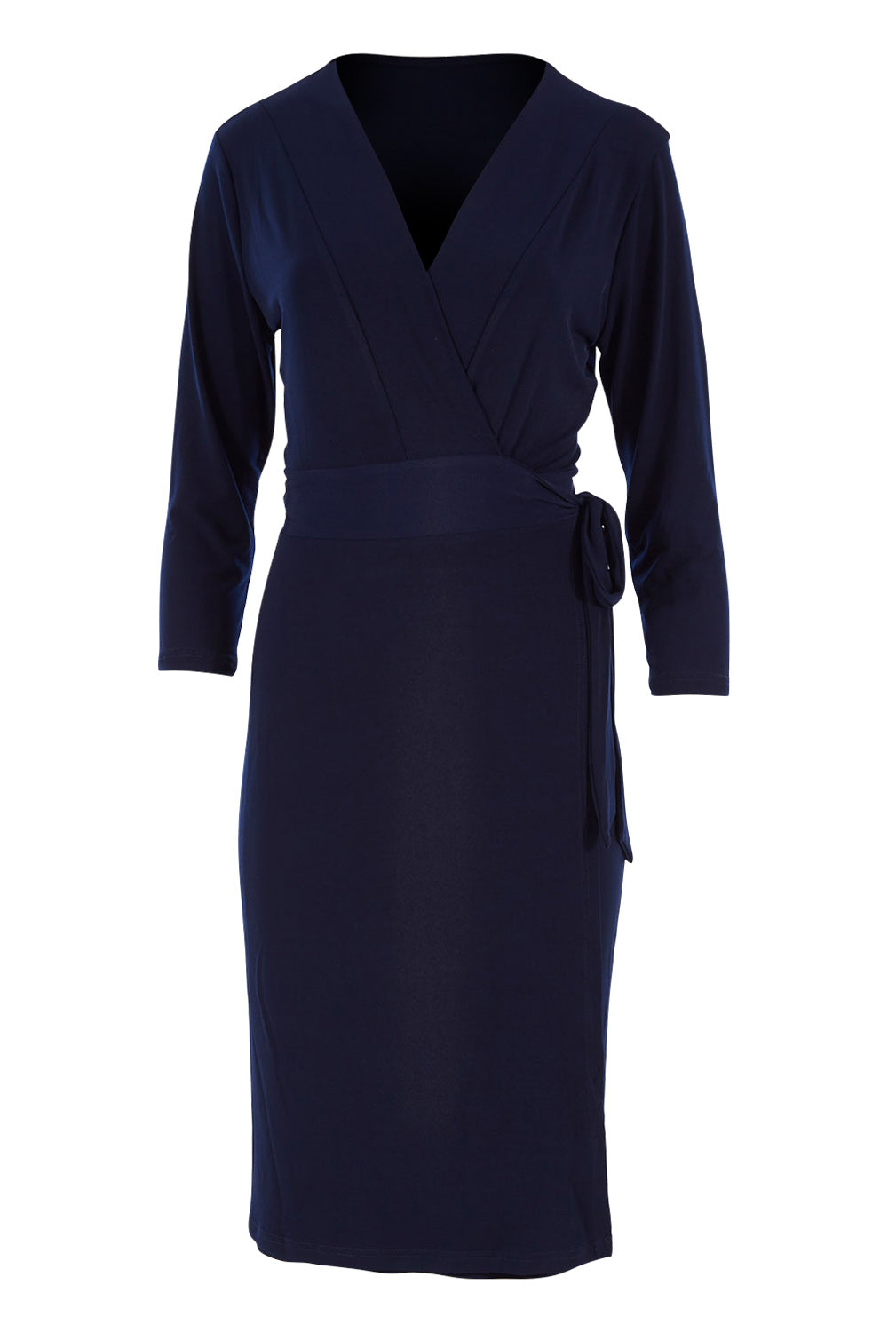Belle Basic Wrap Dress - Navy