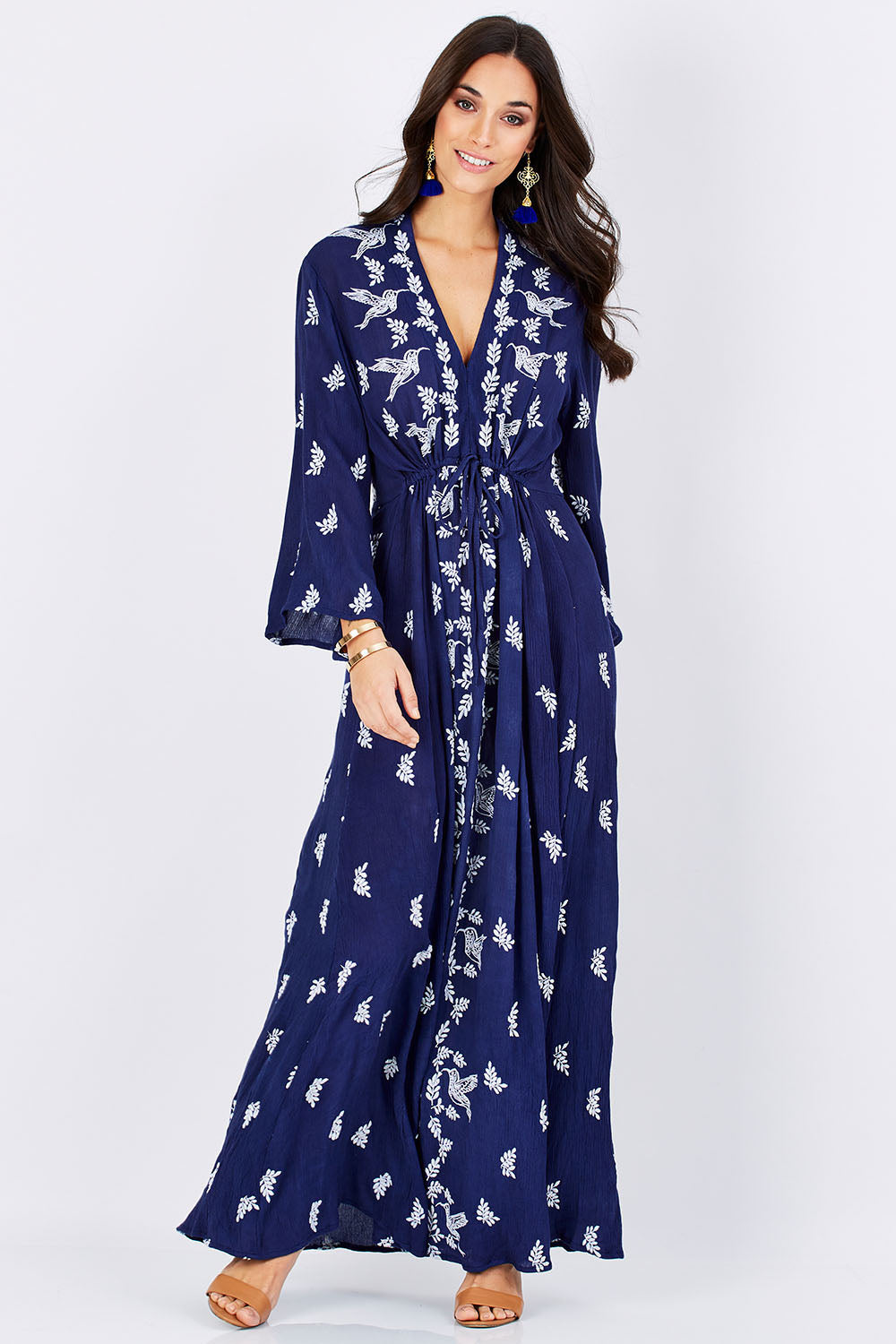Dancing With Birds Dress - DeepBlue