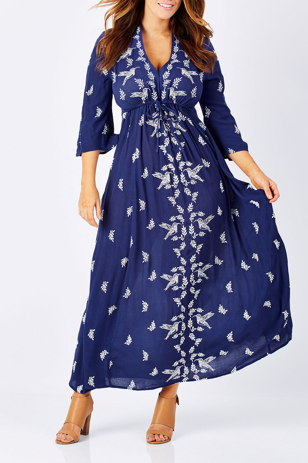 Dancing With Birds Dress - DeepBlue