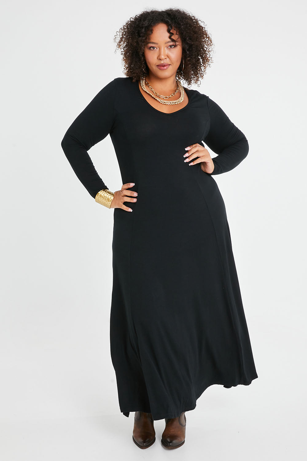 My Faithful Maxi Tee Dress - Black