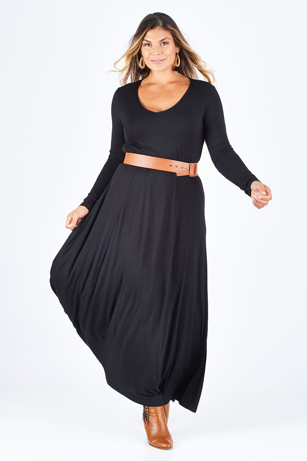My Faithful Maxi Tee Dress - Black