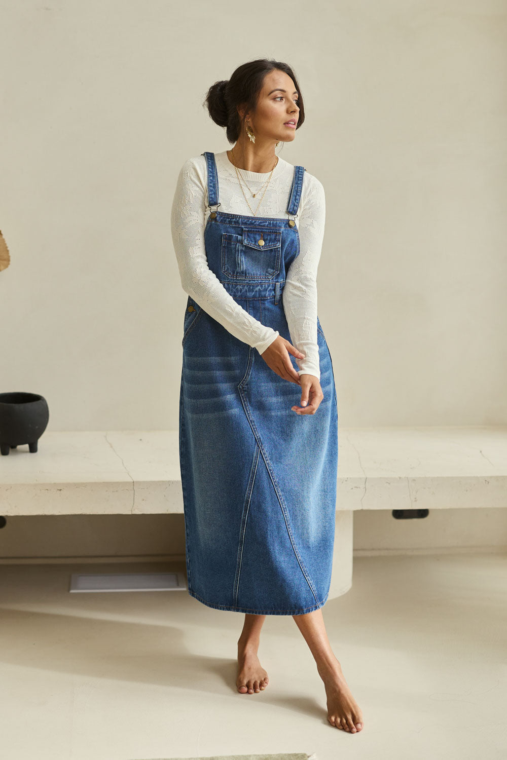 Overall Happiness Dress - Denim