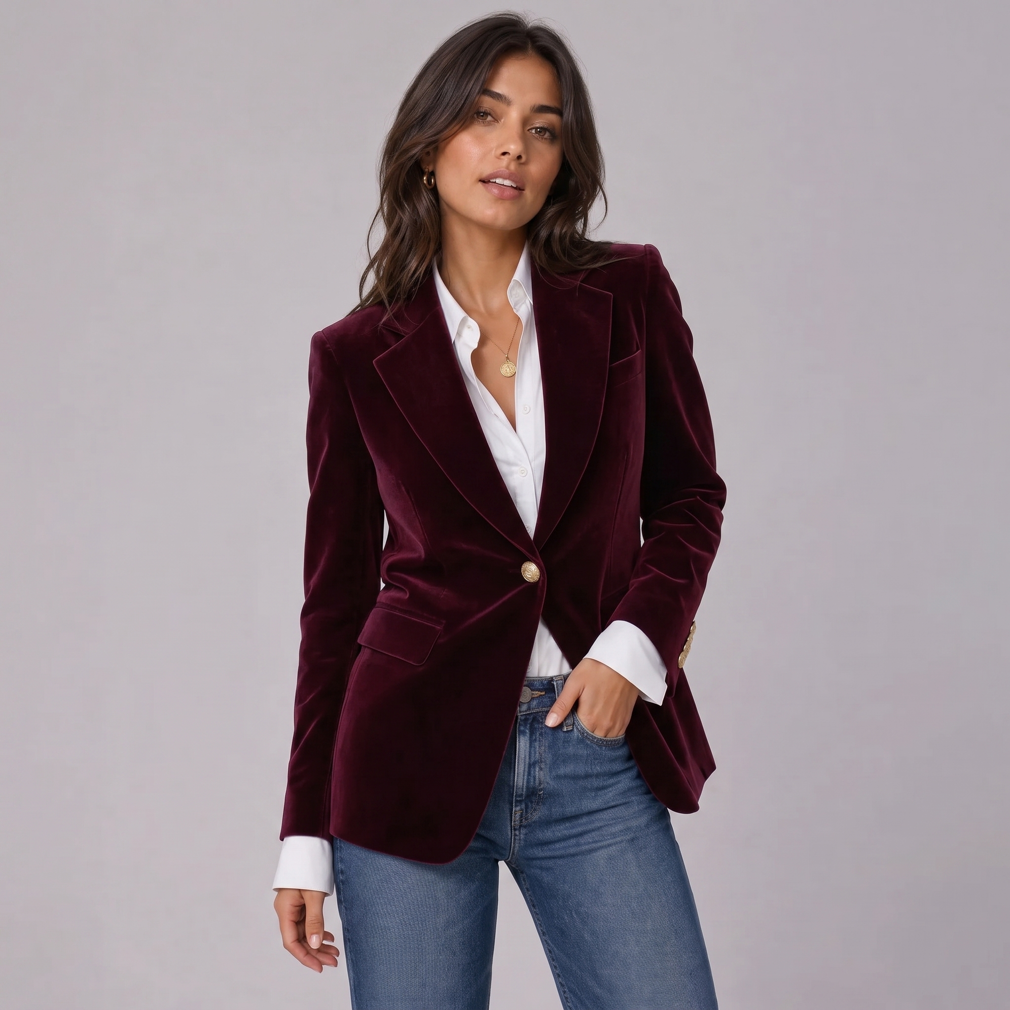 Eleanor | Elegant Velvet Blazer