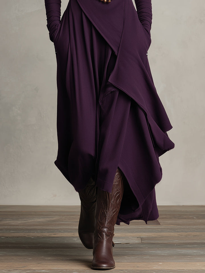 Claudia | Purple Bohemian Cotton Stretch