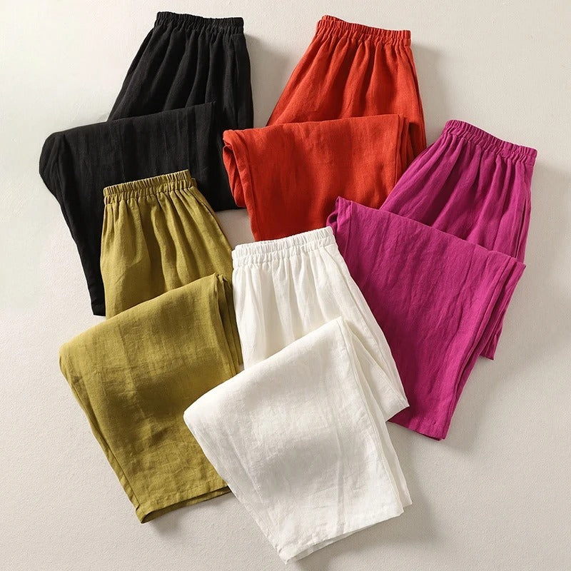 Amalia — Flowing cotton and loose linen trousers
