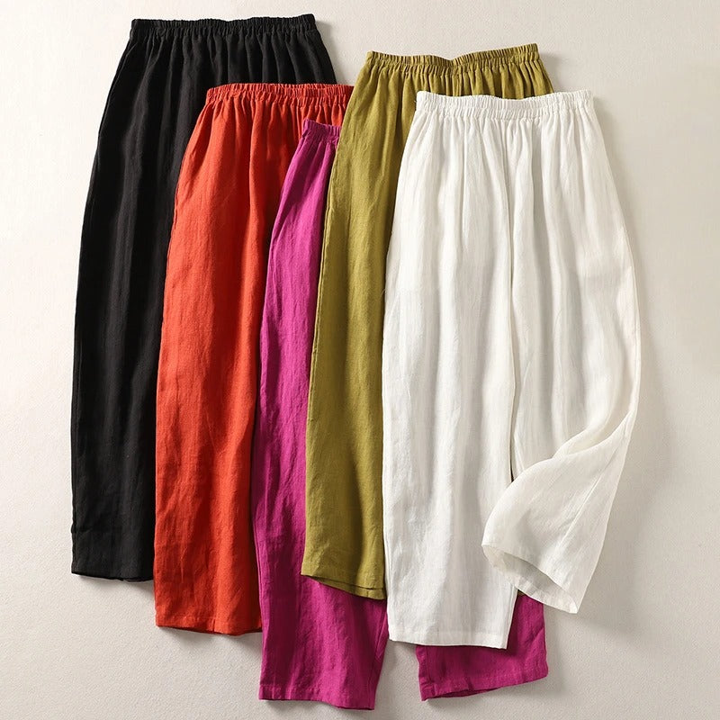 Amalia — Flowing cotton and loose linen trousers