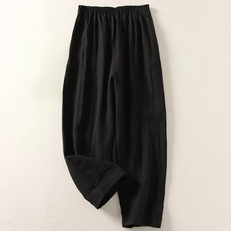 Amalia — Flowing cotton and loose linen trousers