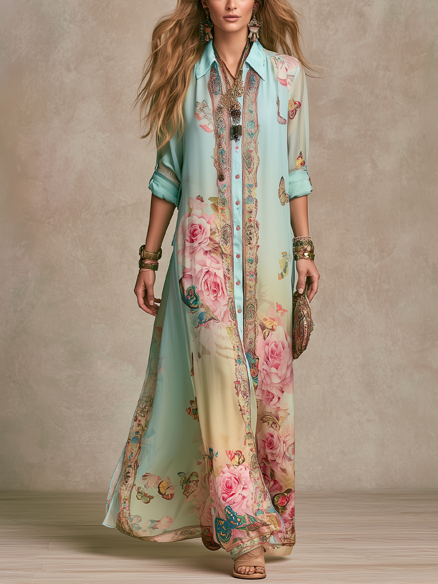 Lark | Mint Green Chiffon Maxi Dress