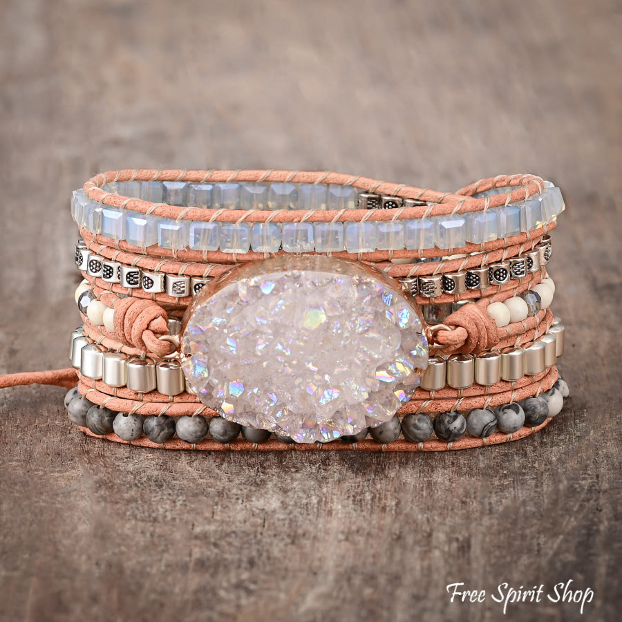 Gabi | Handmade Natural Celestine Druzy Wrap