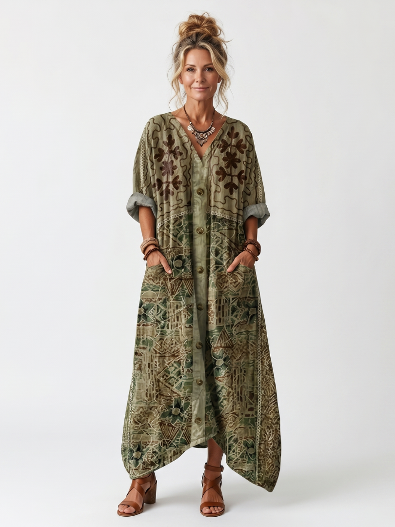 EVIE & BAY | OVERSIZED BUTTON MIDI DRESS FOR WOMEN