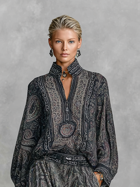 Yasmin | Vintage Paisley Print Stand-up