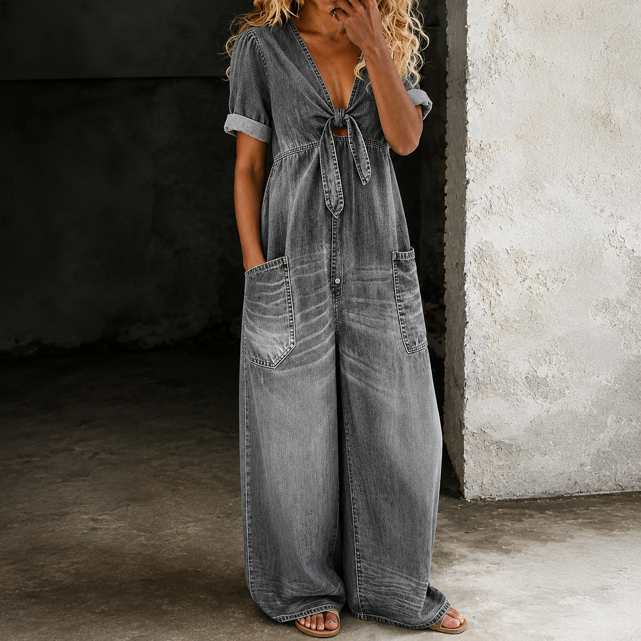 Divine | Stone Wash Relaxed Playsuit