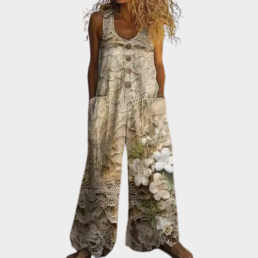 Hazel | Market Print Fluid Jumpsuit