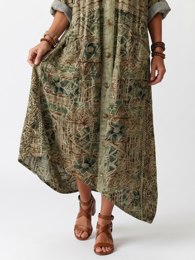 EVIE & BAY | OVERSIZED BUTTON MIDI DRESS FOR WOMEN