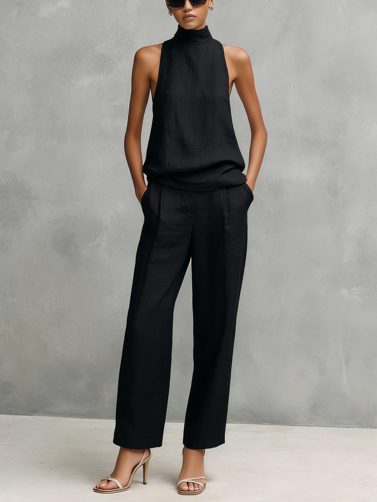 Amelia | Elegant Black Cotton Linen