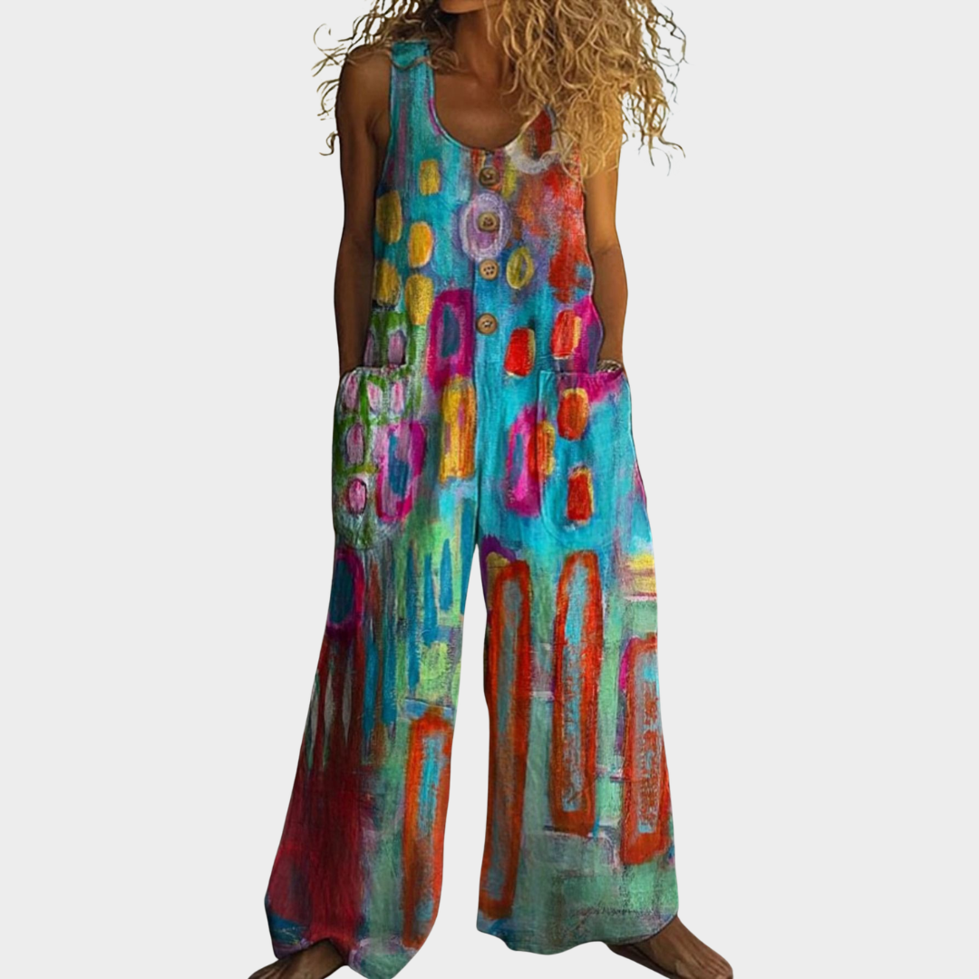 Marigold | Nature Print Relaxed Jumpsuit