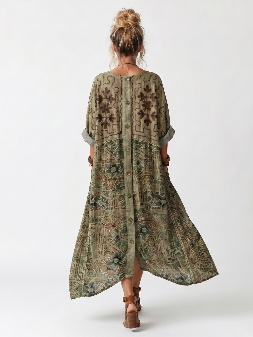 EVIE & BAY | OVERSIZED BUTTON MIDI DRESS FOR WOMEN