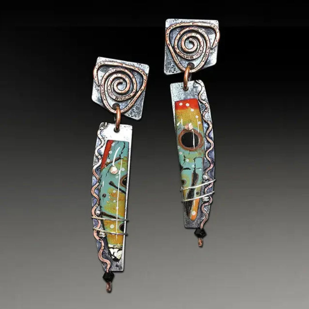 Sofia | Vintage Spiral Drop Earrings