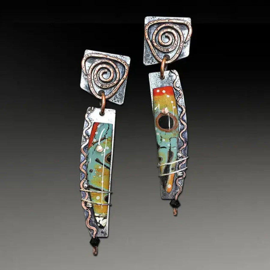 Sofia | Vintage Spiral Drop Earrings