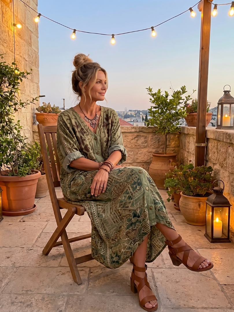 EVIE & BAY | OVERSIZED BUTTON MIDI DRESS FOR WOMEN