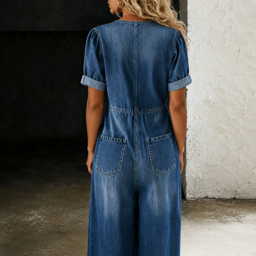 Maya | Indigo Wash Wide Leg Playsuit