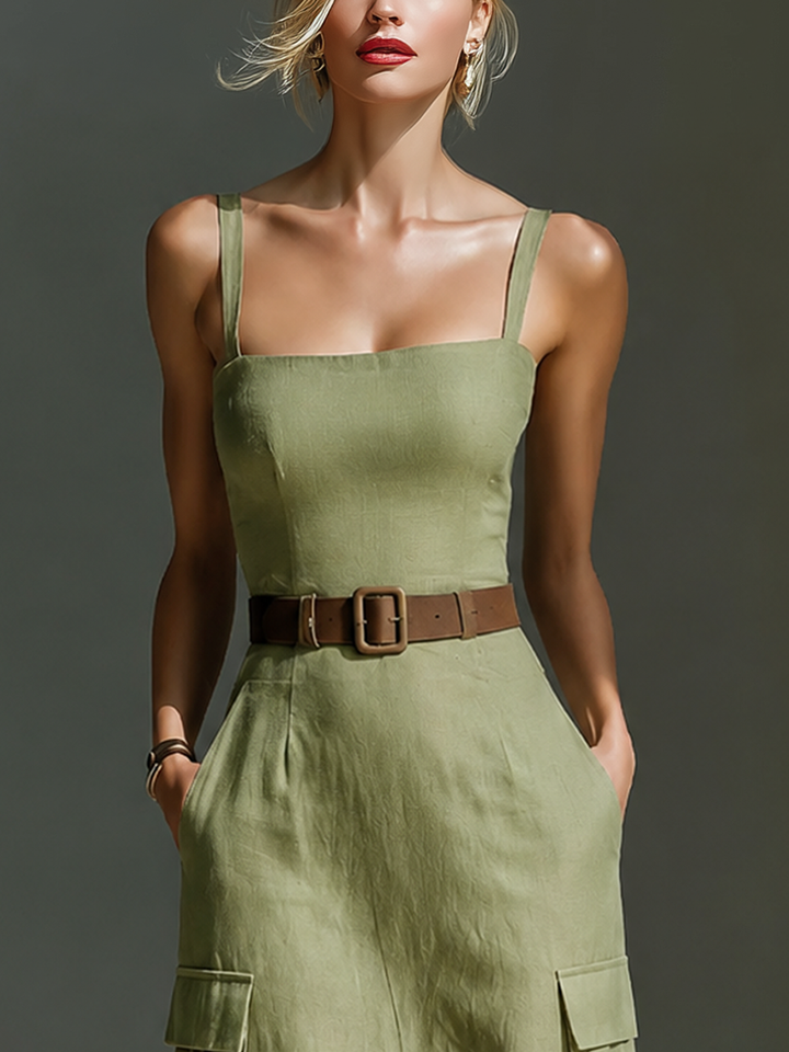 Elena | Olive Green Linen Fabric