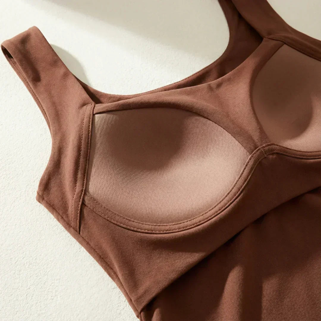Florence | Coffee Built-In Bra Tank