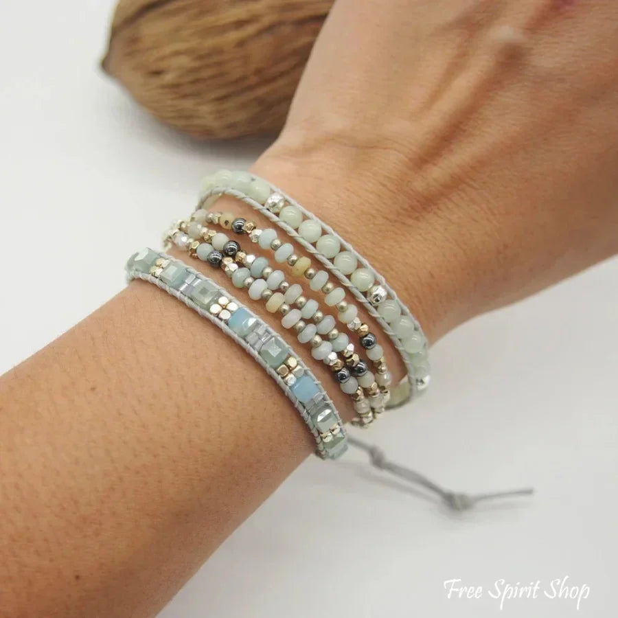 Rosa | Amazonite & Crystal Beaded Wrap