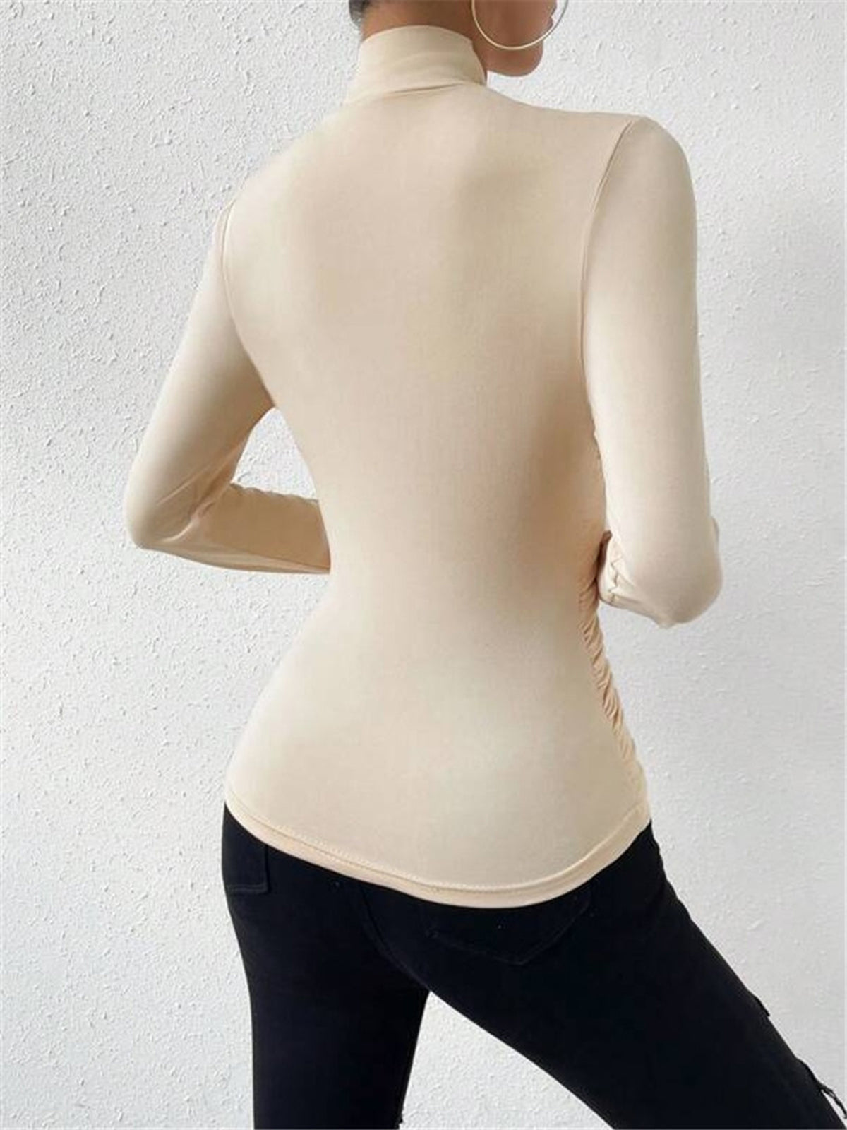 EVIE & BAY | DRAPED LONG SLEEVE TOP FOR WOMEN