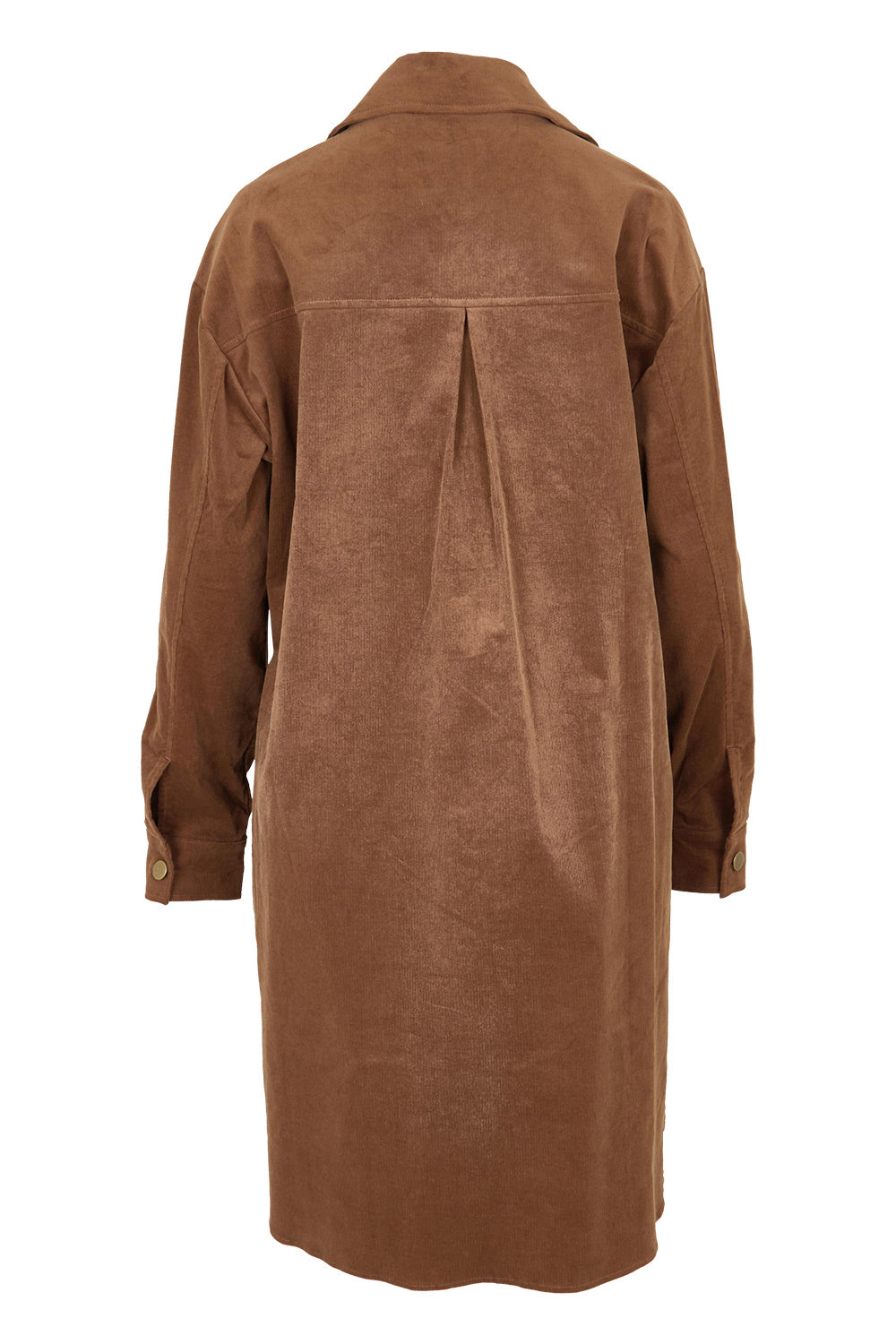 The Cord Shacket Dress With Pockets – Mushroom