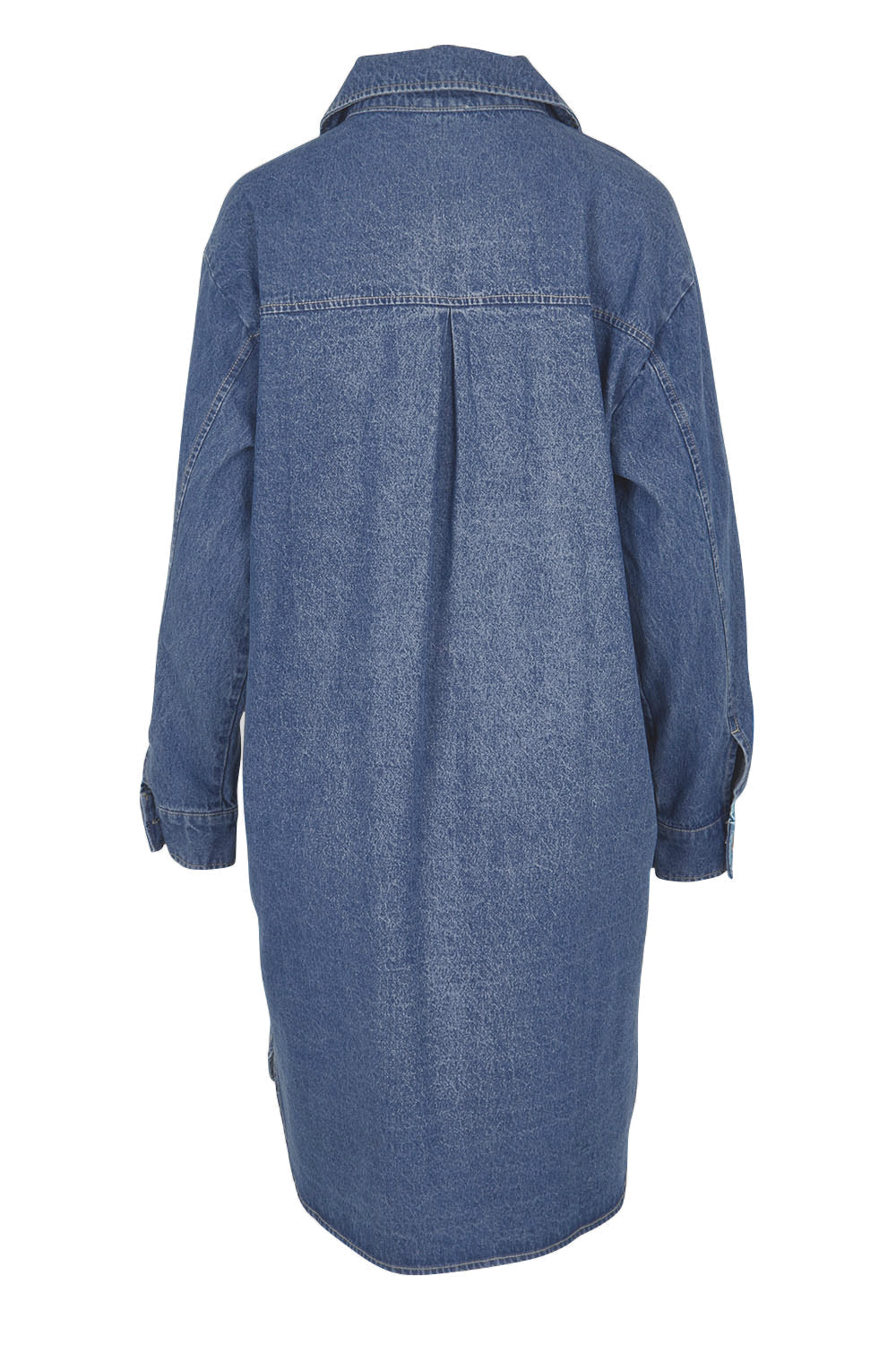 The Denim Shacket Dress With Pockets - Denimblue