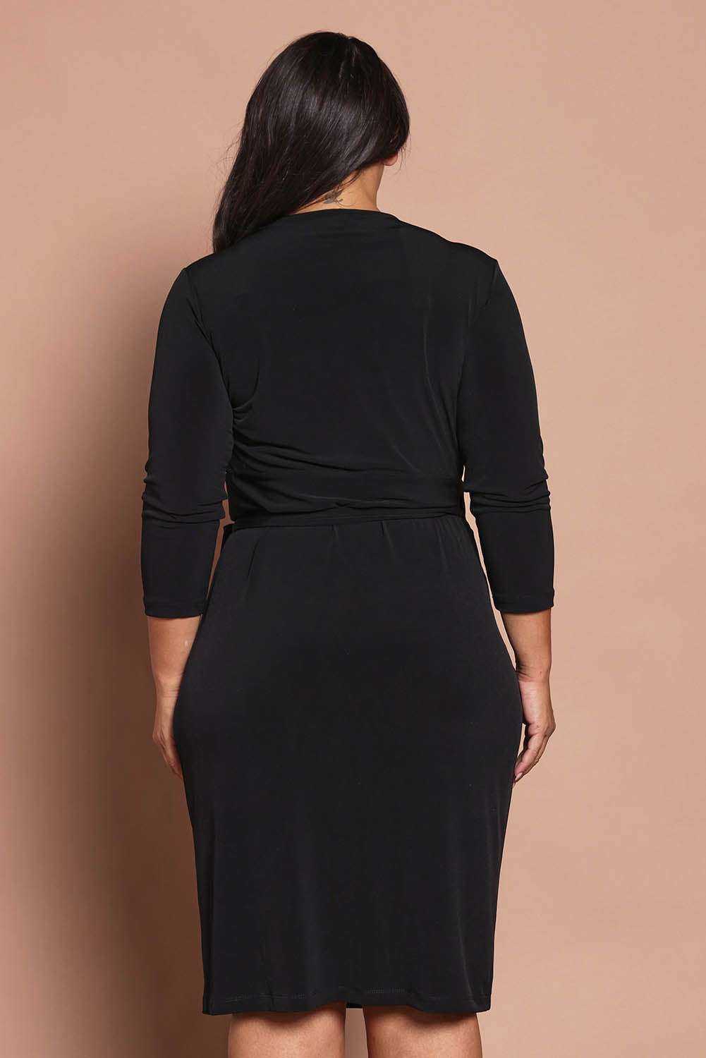 Belle Basic Wrap Dress - Black
