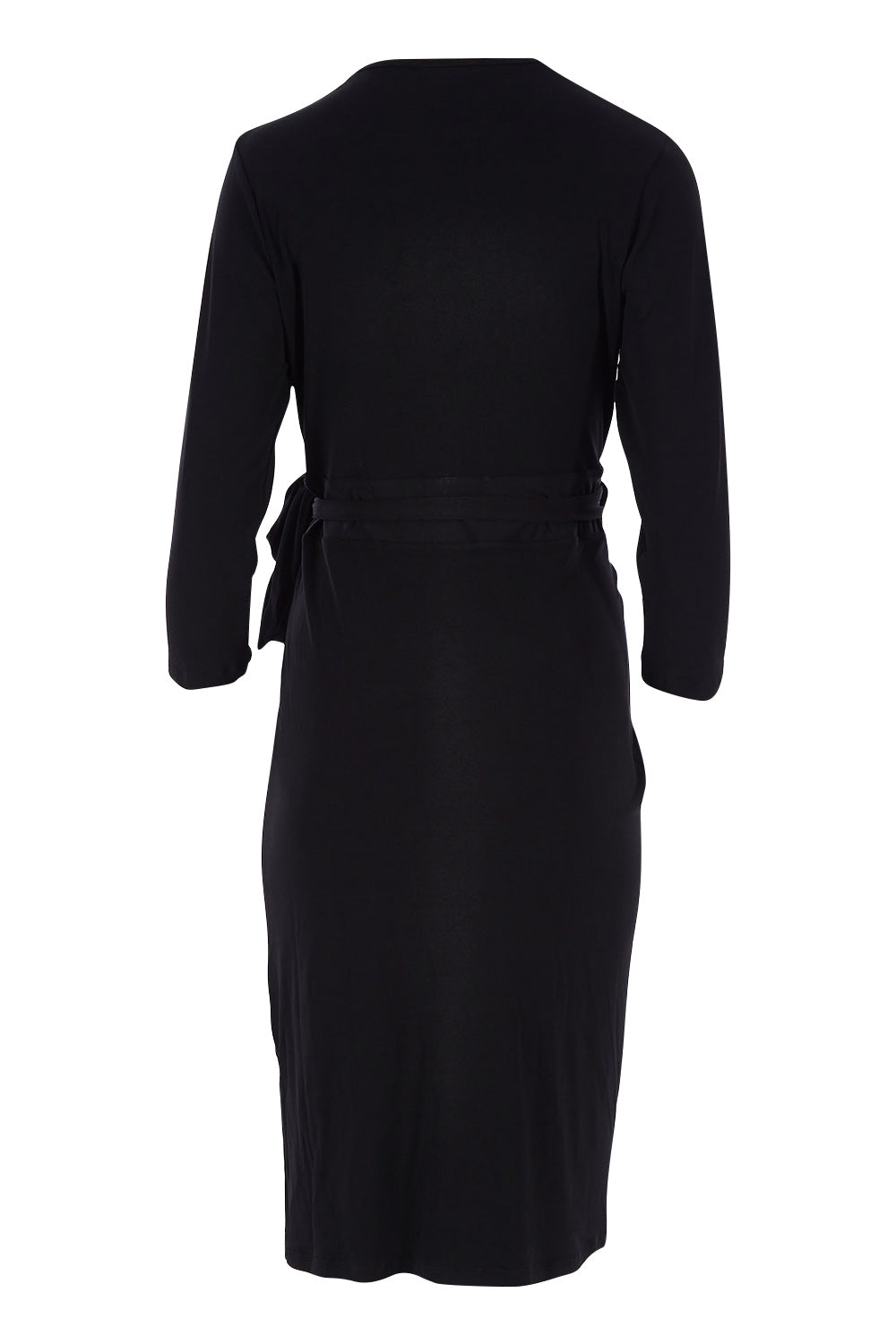 Belle Basic Wrap Dress - Black