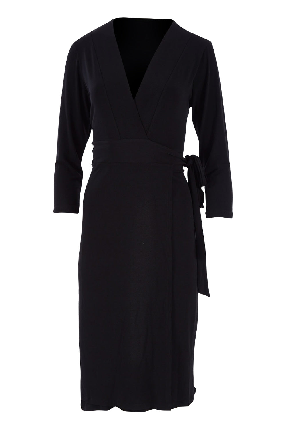 Belle Basic Wrap Dress - Black