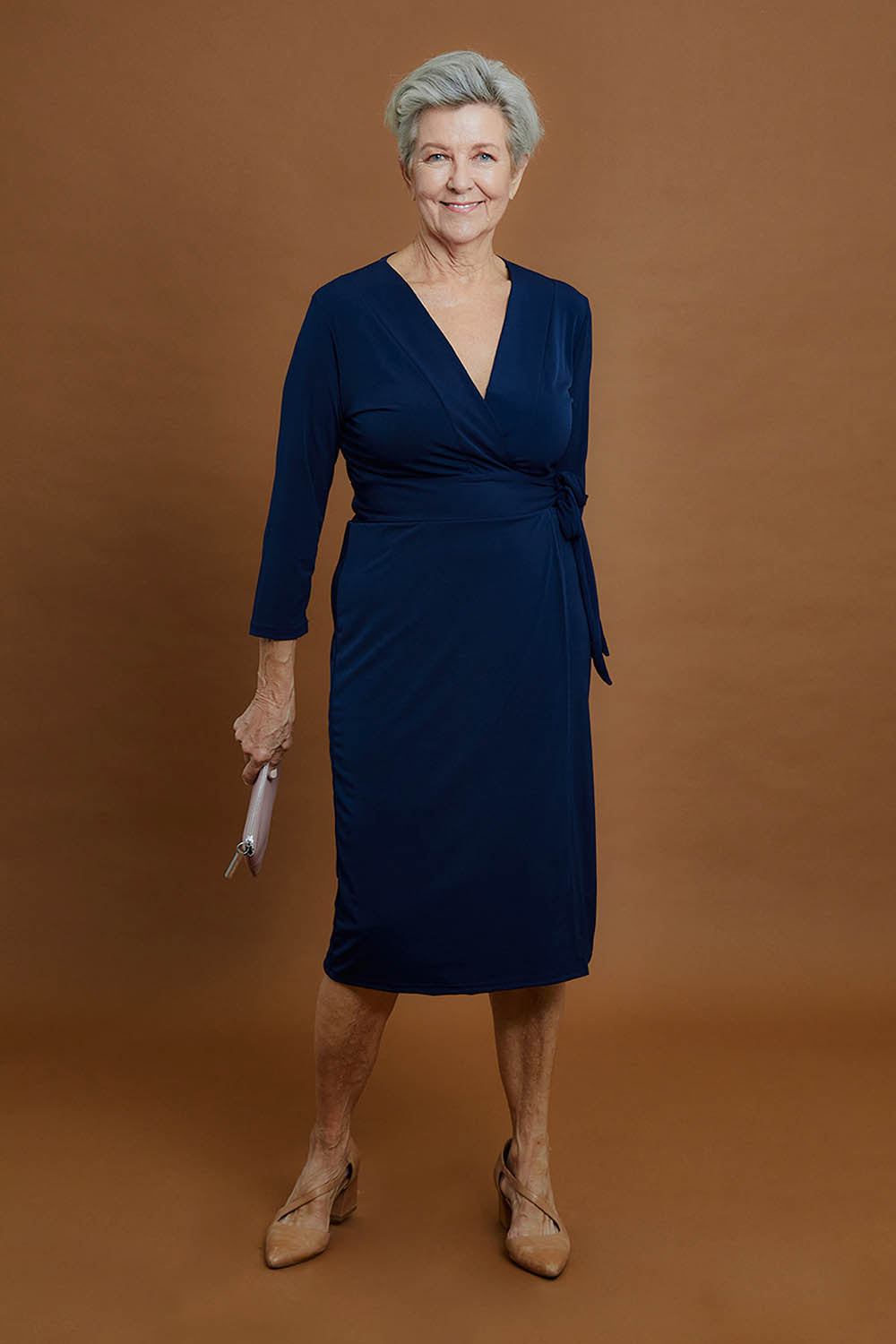 Belle Basic Wrap Dress - Navy