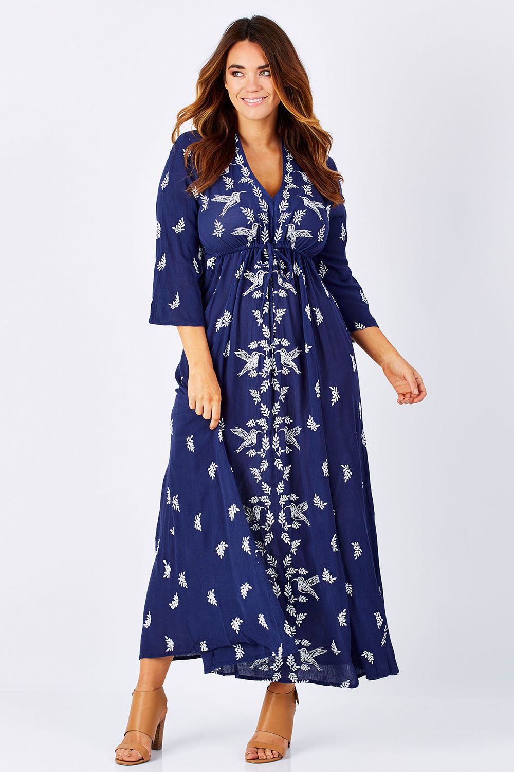 Dancing With Birds Dress - DeepBlue