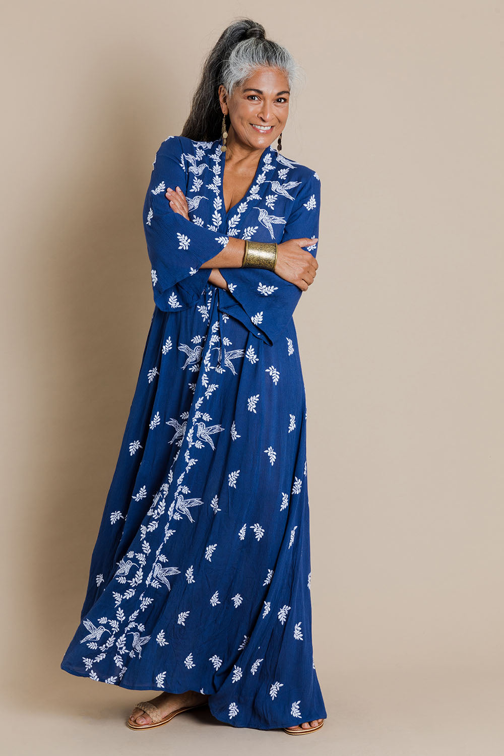 Dancing With Birds Dress - DeepBlue