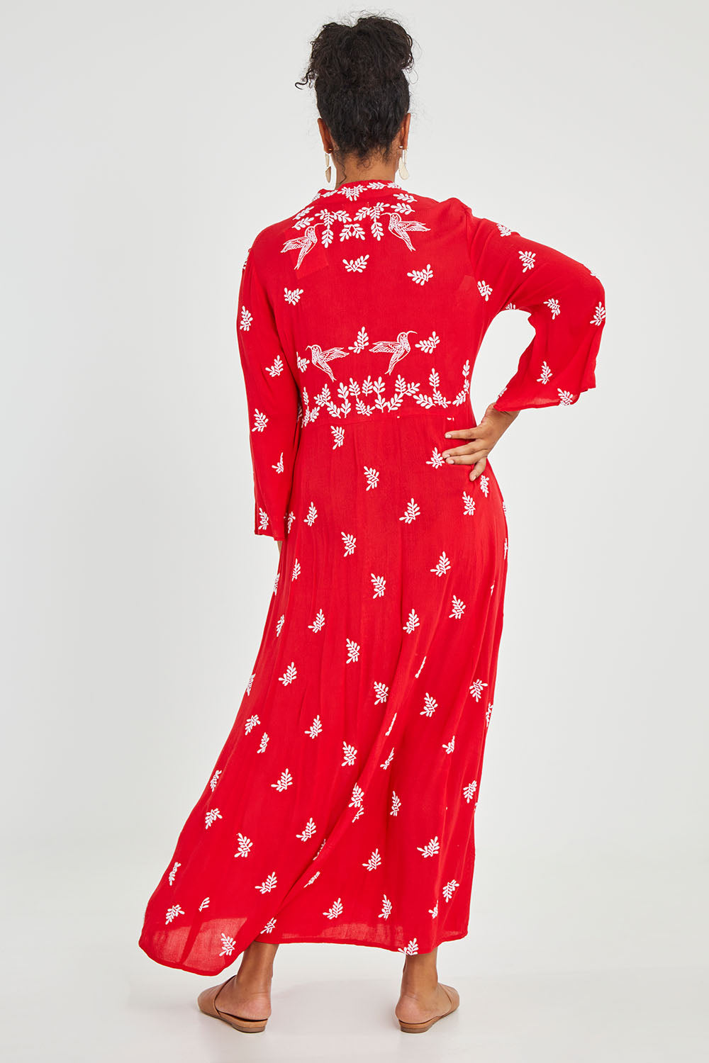 Dancing With Birds Dress - Scarlet