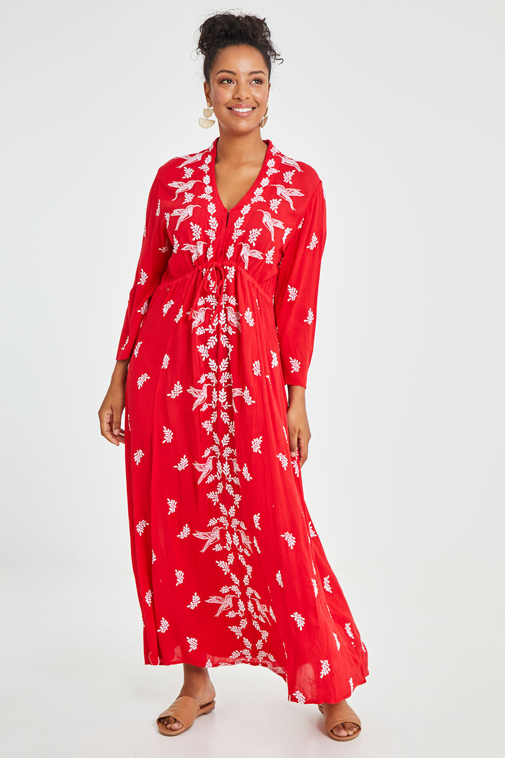 Dancing With Birds Dress - Scarlet