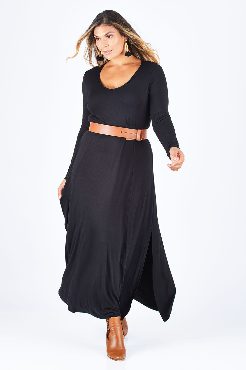 My Faithful Maxi Tee Dress - Black