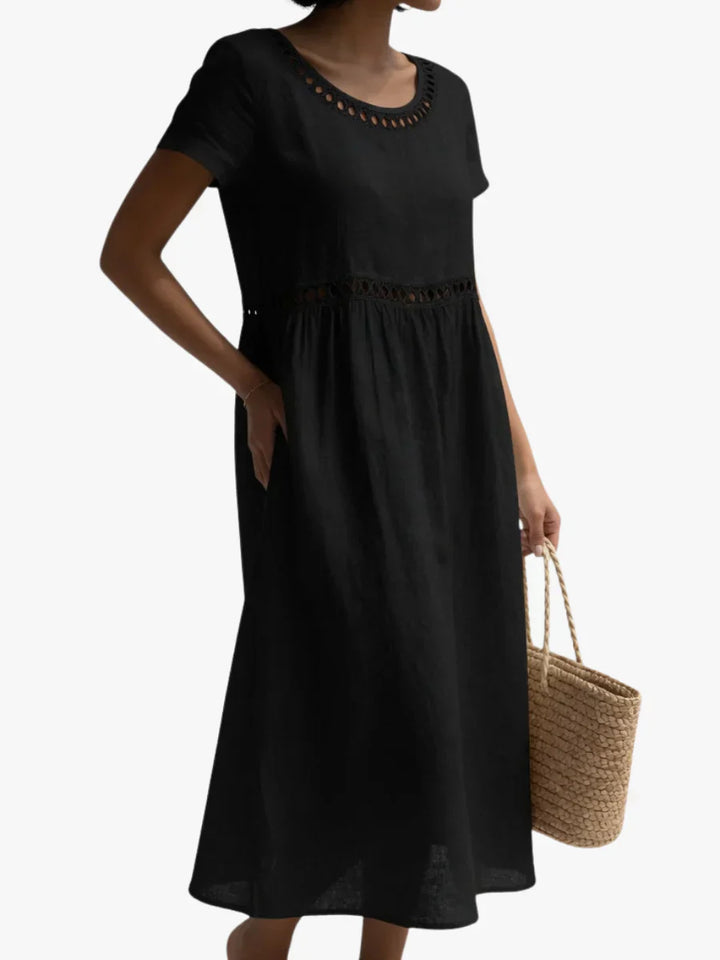 Genevieve | Black Embroidered Airy Dress