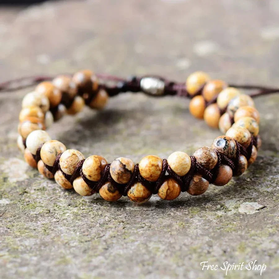 Lily | Handmade Natural Jasper Braided