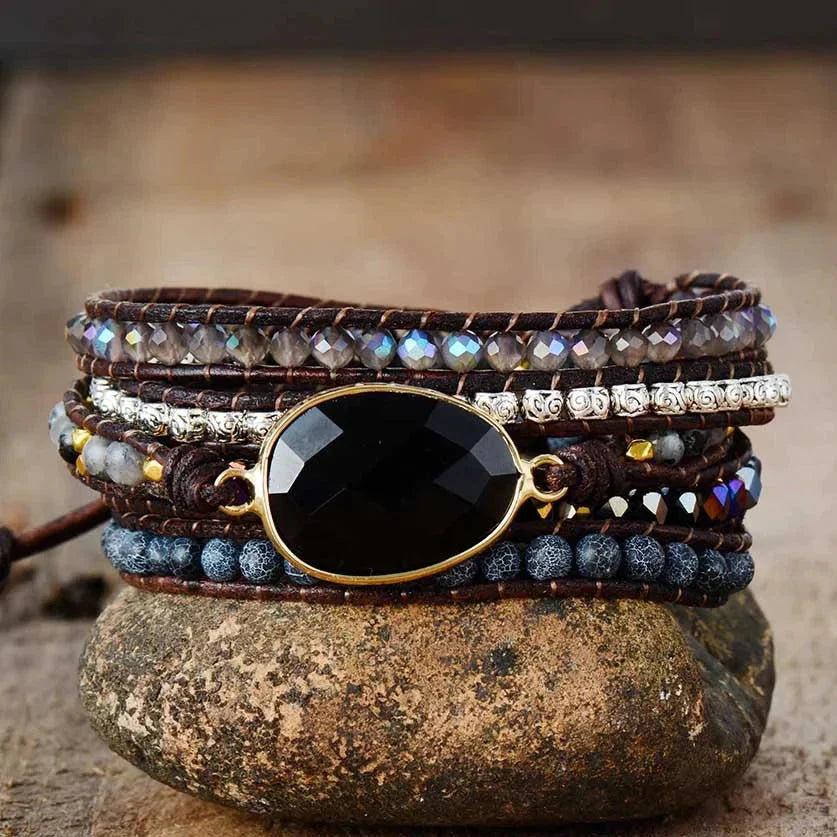 Alana | Black Onyx Beaded Wrap