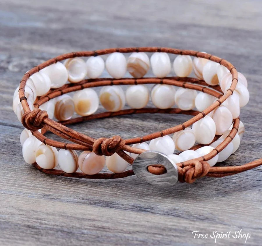 Quinn | Shape Shell Beads Leather Two