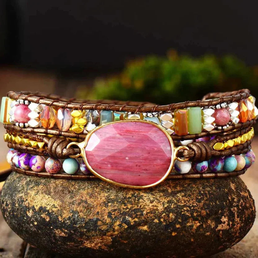Aileen | Rhodonite & Jasper Wrap