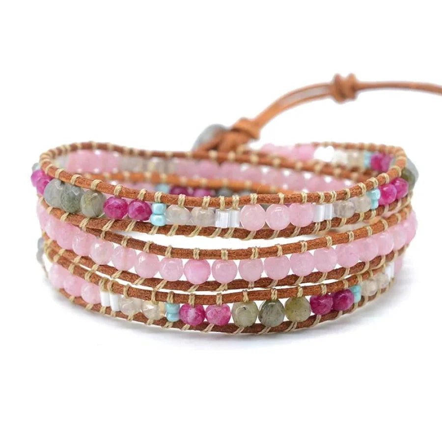 Sharon | Rose Quartz & Labradorite Wrap