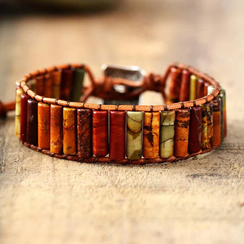 Rita | Handmade Natural Jasper Tube Wrap