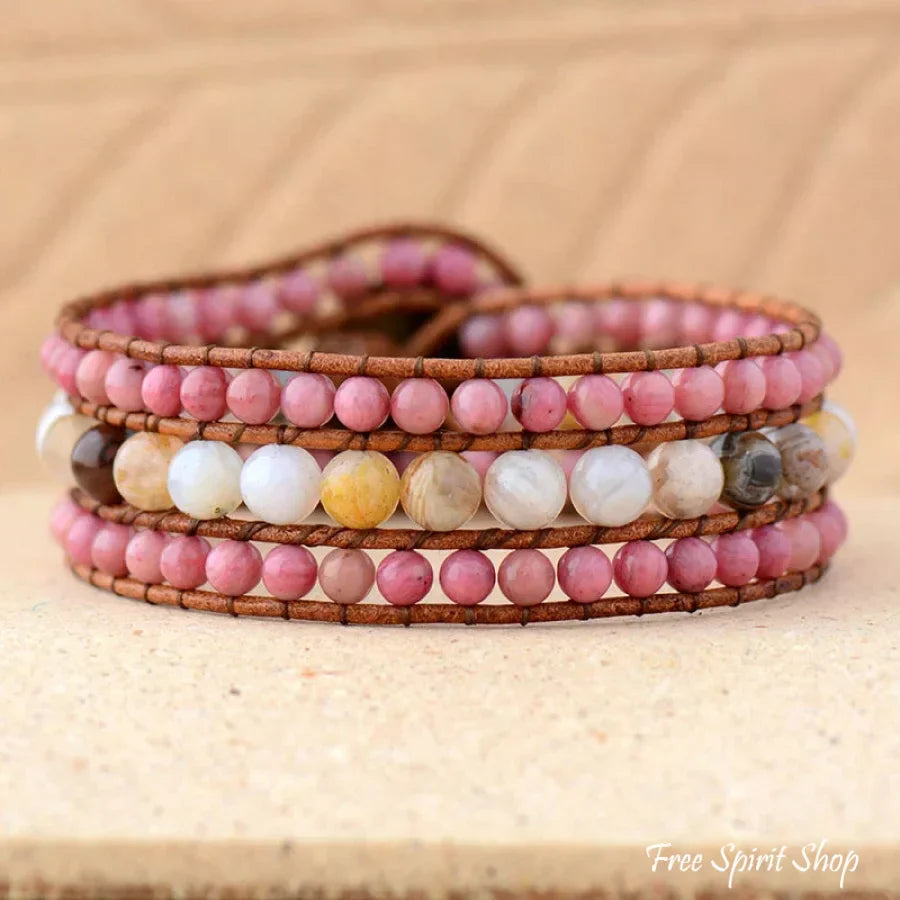Uma | Rhodonite & Amazonite Beaded Wrap