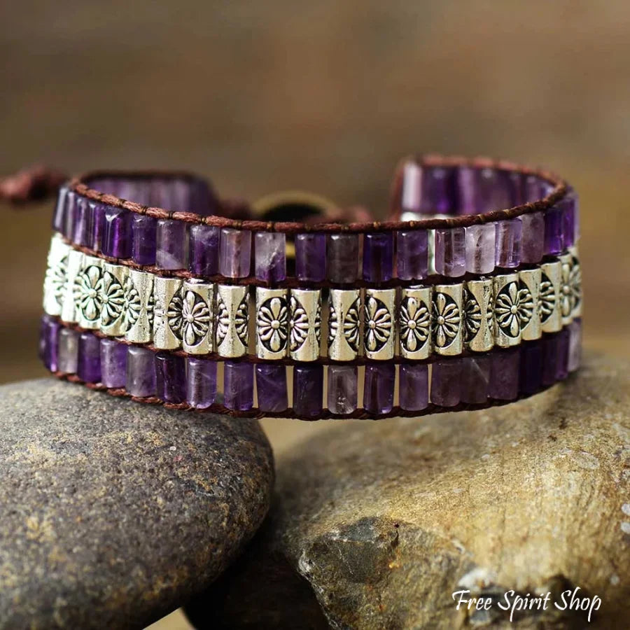 Cleo | Handmade Amethyst & Tibetan Bead